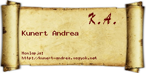Kunert Andrea névjegykártya